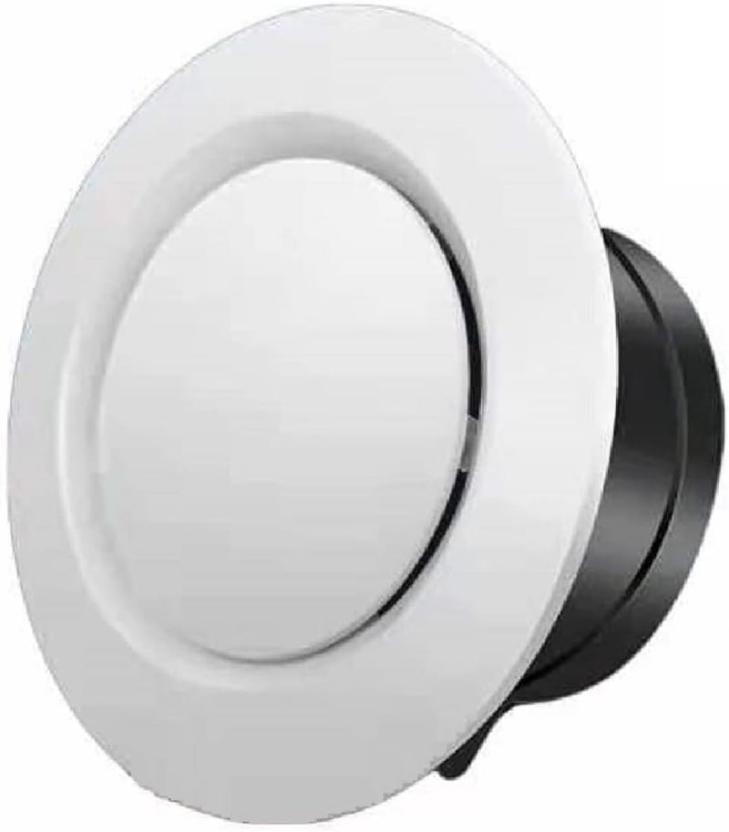 Allvent 3 inch ABS Adjustable Air Vent White Round Soffit Exhaust Vent for Inline Duct Fan Outlet Vent(ø75mm) - Image 1